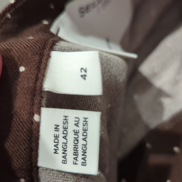 NWOT Selected Femme Brown Polka dot 1/2 button up blouse - Picture 9 of 10